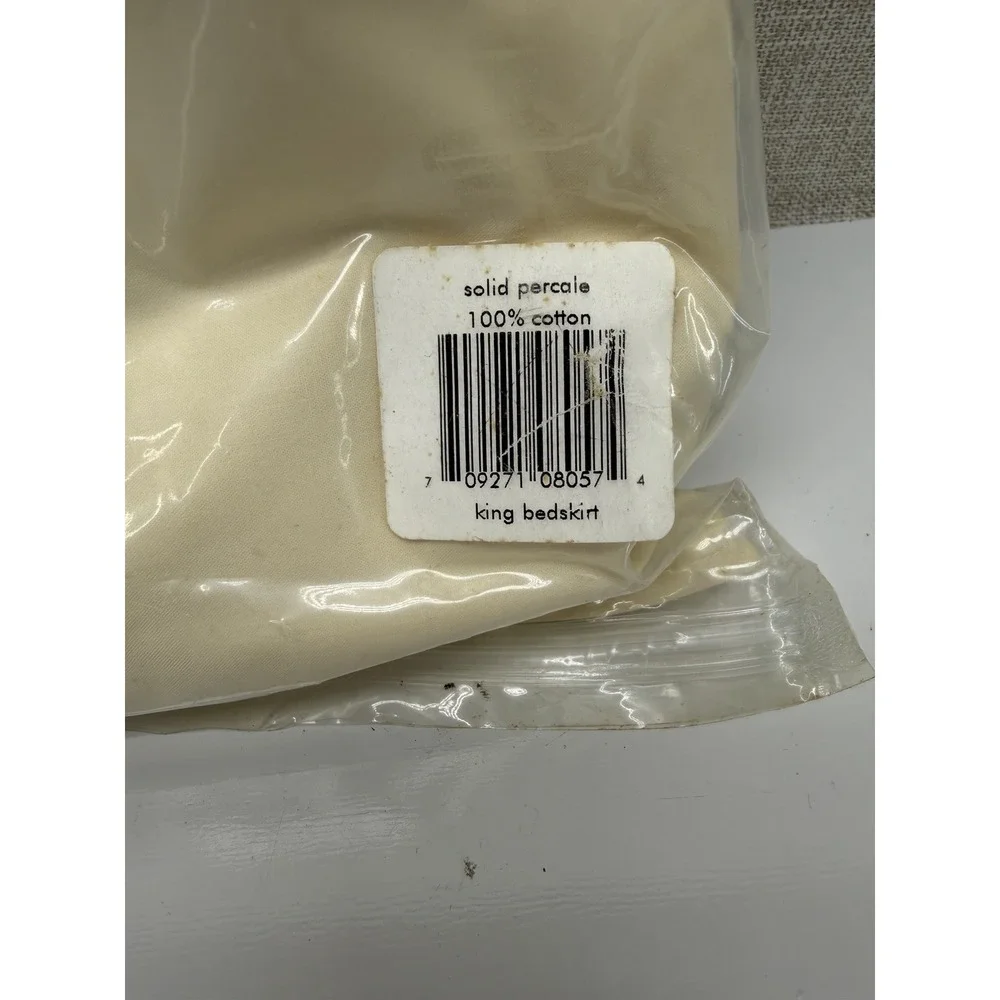 Calvin Klein Home‎ King Bed Skirt Beige 100% Cotton New Italy